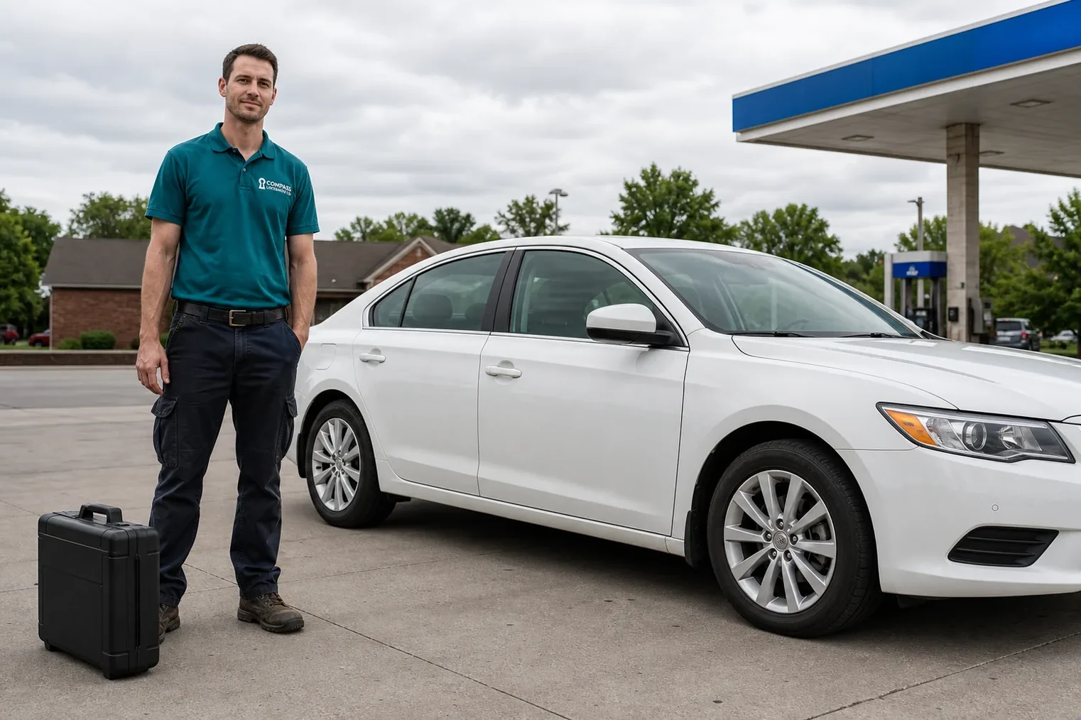 Locksmith opening a locked car door in Wentzville, MO